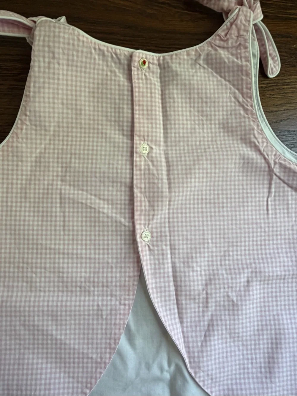 Proper Peony Pink Gingham Cherry Tie-Shoulder Bloomer Set 4T